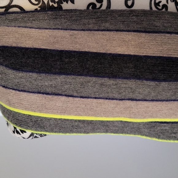 Paul Smith fringed striped scarf grey neon yellow - Picture 6 of 8
